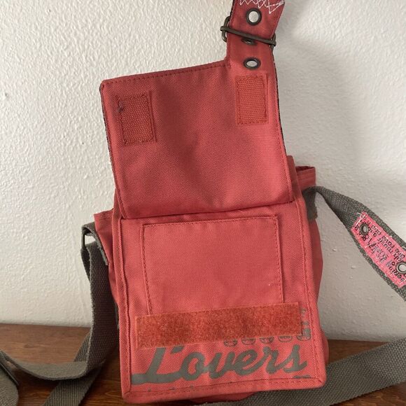 LOVERS HOUSE Ken & Merry Panda Crossbody Bag Red Canvas Purse Retro Y2K 90s READ - Picture 7 of 16